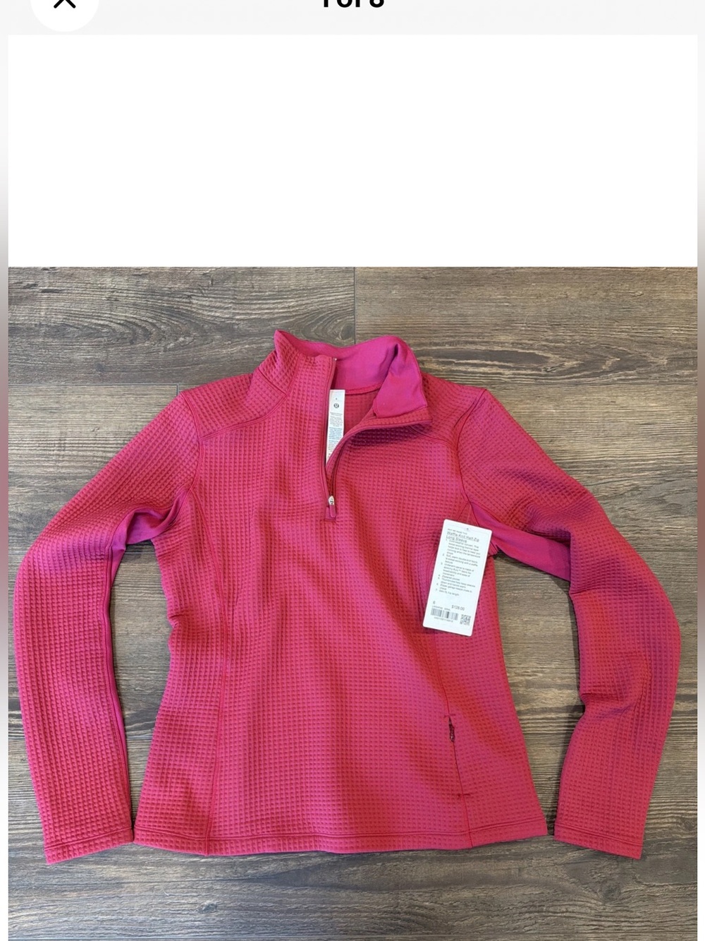 NWT Lululemon Waffle-Knit Half Zip Long-Sleeve Running Shirt Pink BRML Size 6